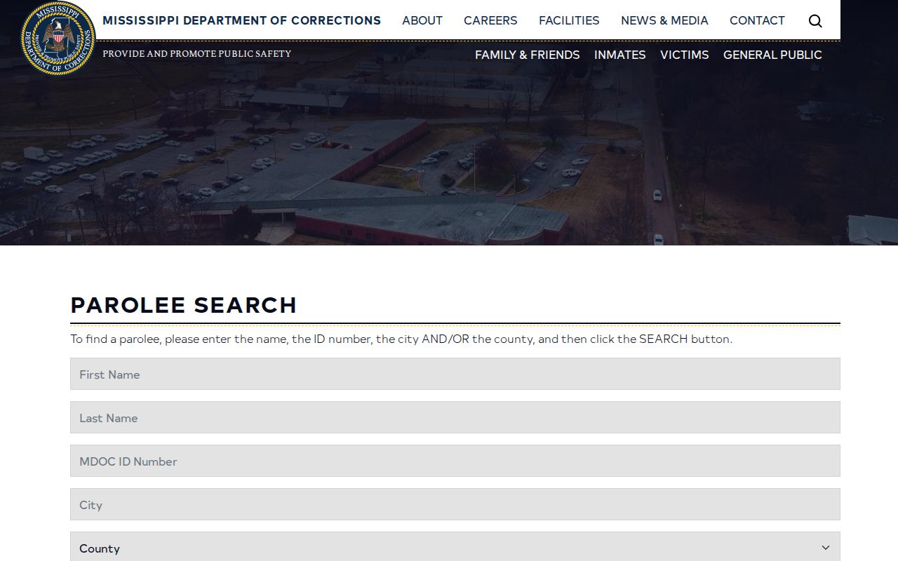 Kemper County post-release supervision search through MDOC Parolee Search