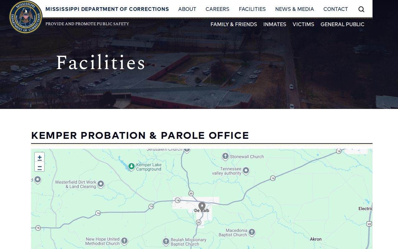 Kemper County parole and probation office contact record